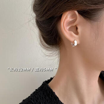 老名凤祥老银圆片耳环新款耳钉小众感女轻奢耳饰送女友礼物925