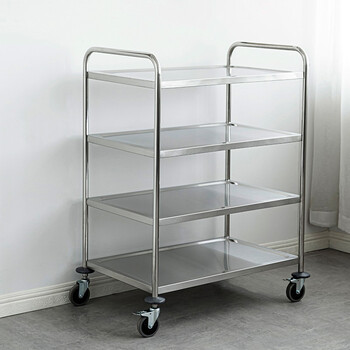 304加厚不锈钢餐车小推车三层移动收送餐车二层收碗车火锅车酒水手