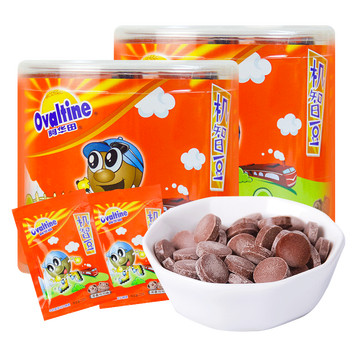 ovaltine阿华田机智豆桶装浓香可可味牛奶麦芽糖压片糖果零食袋装袋装