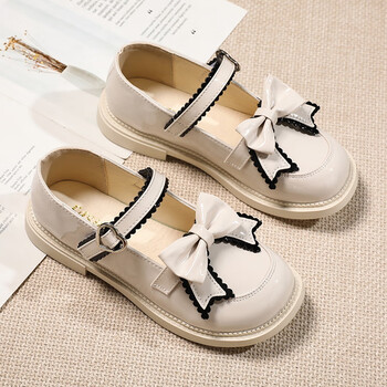 梵美莲品牌女童鞋小皮鞋2023年夏季新款儿童软底公主鞋女孩黑色演出米