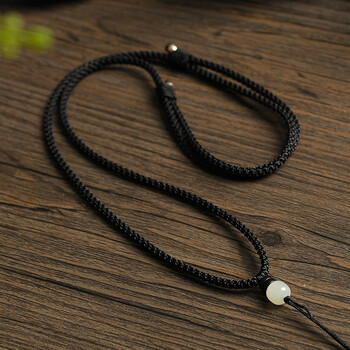 诗敏珠宝和田玉坠挂绳玉珠绳子手工项链绳吊坠挂绳玉佩挂件绳高货刻字