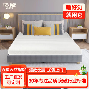 亿隆（yilong）椰棕床垫硬棕垫薄床垫可定制榻榻米棕榈乳胶床垫10CM 提花90*190
