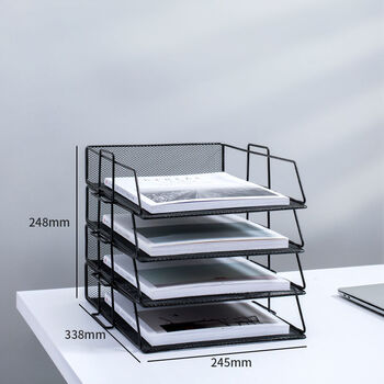 然修(ranxiu) 真奇喵办公用品多层文件架桌上办公桌收纳架文件栏框