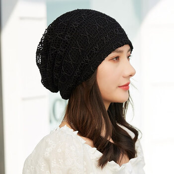 堆堆帽韩版蕾丝包头帽堆堆帽后女士帽薄款脱发光头戴的帽子夏季百搭网