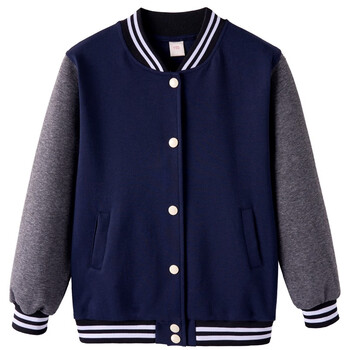 贺豹(horpou)小学生校服外套班服套装英伦风棒球服园服上衣儿童拉链款
