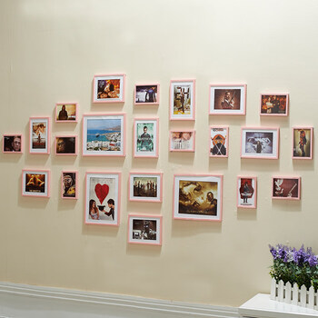 墙相框墙组合欧式照片墙地中海无痕钉悬挂相片墙 23框全粉(影视海报)