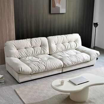 沙发大户型意式极简磨砂麂皮绒云朵沙发简约大小户型网红三人位轻奢风