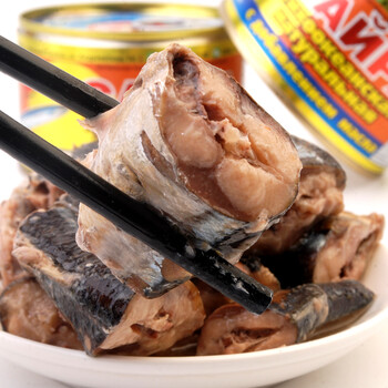 俄罗斯油浸沙丁鱼罐头整块鱼肉即食品野餐俄式风味下酒菜新品油浸