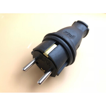 圆脚组装16a工业橡胶插头欧洲可拆自接电源线插头单一公头