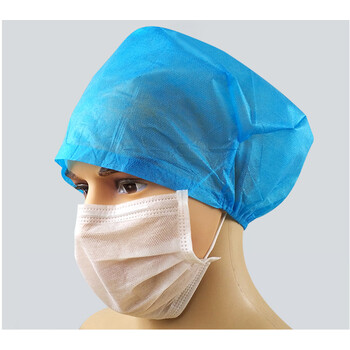 无菌一次性帽子次性帽20只/袋手术帽子护士防尘帽蓝头套加厚无纺布