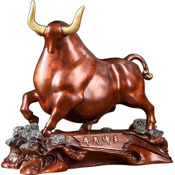 艾莹嘉 牛摆件工艺品运势如虹牛摆件大号落地摆件牛饰品彩铜生肖牛