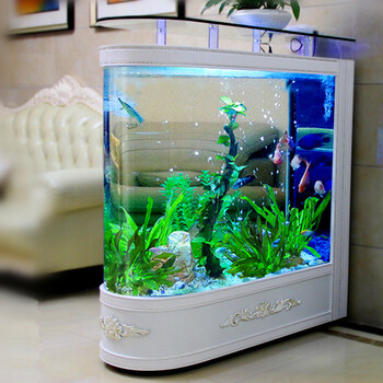 gdshangpin欧式鱼缸子弹头水族箱客厅下排水鱼缸底过滤免换水鱼缸大型