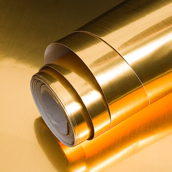 德曼柯金色贴纸装饰防水自粘银色即时贴不干胶拉丝银金纸仿金属金箔