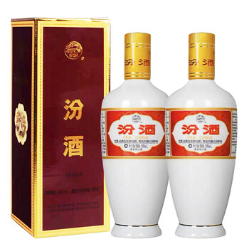 收藏酒杏花村汾酒53度盒装瓷瓶汾酒清香型白酒2018年500mlx2瓶