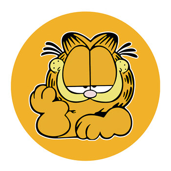 卧室圆形转椅宠物精灵地垫电脑椅卡通儿童可爱家用定制 加菲猫思考