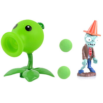 软胶豌豆射手 路障僵尸