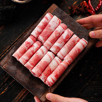 新鲜肥牛卷雪花羊肉卷内蒙古羔羊火锅食材独立包装内蒙古2斤羊肉卷