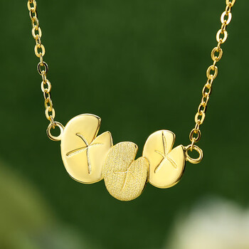 丝黛自然田园风甜美创意山荷叶项链银女款锁骨链情人节520礼物送女友