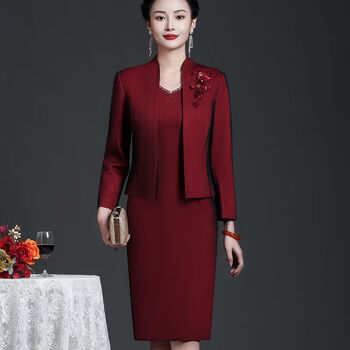 晴裴加肥特大号200斤喜婆婆礼服裙子儿子结婚宴妈妈高贵春夏季喜服女