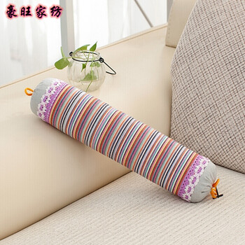 劲锥枕头颈椎枕枕头荞麦圆形枕头圆柱枕垫腰旅行护颈枕花睡神 浅灰色