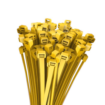 汇君 彩色尼龙塑料锁扣扎带自锁式卡强拉力固定绑带束线带 黄色 2.