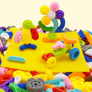 儿童软胶积木玩具婴儿早教玩具宝宝幼儿园室内拼插拼装可啃咬水煮玩具