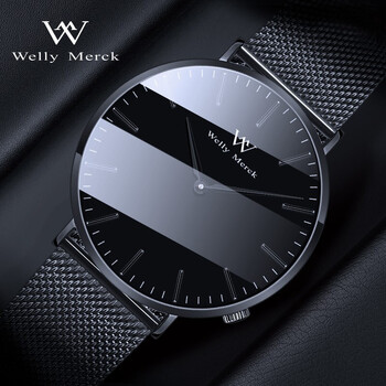 welly merck威利默克 手表男士手表简约时尚百搭防水男表石英WM手表  男表-经典款-WM-002M.02