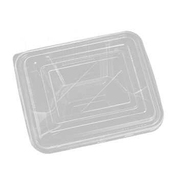 鸿泽 一次性饭盒餐盘 分格打包盒分餐盒 方形四格 透明(150只) 整箱