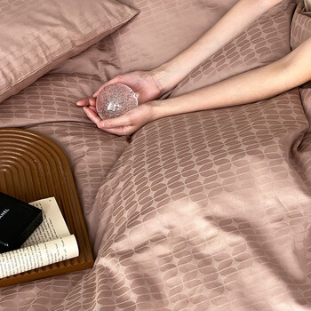 ceconcert音色家居新疆水洗棉染色提花四件套  轻奢复古床品被套 曲曲