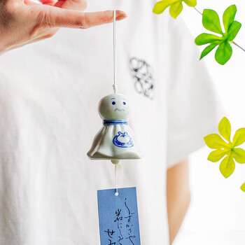 山头林村晴天娃娃风铃 晴天娃娃 进口陶瓷风铃 日本濑户烧朋友祝福