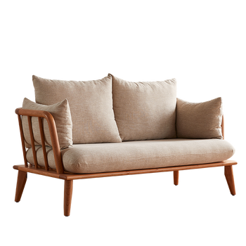 定制樱桃木家具北欧全实木樱桃木沙发布艺单双三人位组合日式小户型