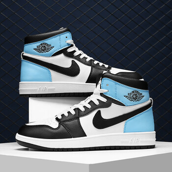 男鞋2021冬季新款aj高帮休闲板鞋空军一号莆田官网af1运动潮鞋男冰蓝