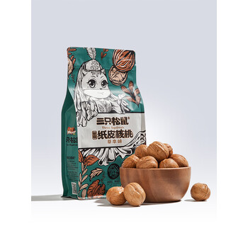 三只松鼠纸皮核桃新疆特产坚果健康零食食品奶香蜂蜜红枣味纸皮核桃