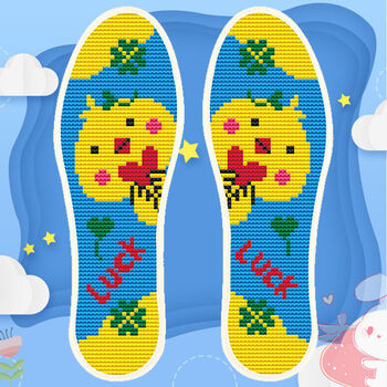 儿童鞋垫可选图案十字绣鞋垫半成品针线印花不褪色鼠 10d-x62 31-32码