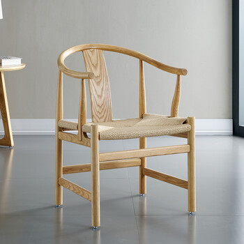 木头椅子靠背喝茶椅子太师椅现代简约实木扶手椅新中式禅意太师椅白蜡