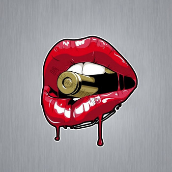 烈焰红唇汽车贴纸红色嘴唇遮挡划痕车身保险杠后视镜创意装饰 红唇-14