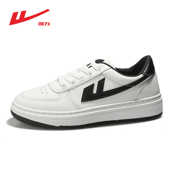 回力男鞋厚底低帮休闲板鞋女春季新款加绒小白鞋情侣鞋z20571白黑36