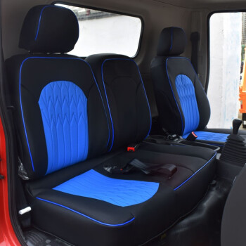 小丑鱼新款陕汽轻卡K3000专用货车卡车布座套4.2米四季通用全包围坐垫套 蓝色麦穗皮革款
