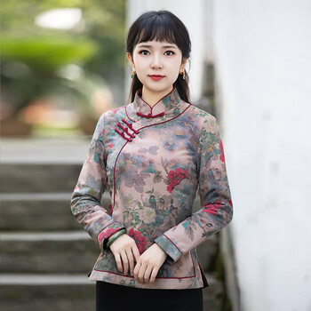 如意风改良唐装加厚棉袄女中国风上衣冬夹棉复古气质减龄中式女装 22r