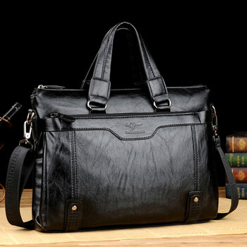 酷奇袋鼠kuqidaishu官方男士手提包牛皮休闲斜挎包公文包男商务电脑包