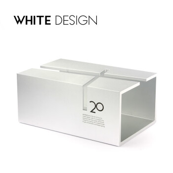白色设计White Design铝合金纸巾盒办公抽纸盒金属桌面收纳纸盒抽纸盒摆件 金属银-带LOGO版 尺寸：200*122*88MM