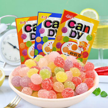 五芳斋砂拉豆糖果18g*40袋休闲零食硬质水果味糖童年怀旧果汁硬糖 砂