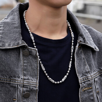 粗款男项链百搭链子银裸链无吊坠男士链足银霸气粗约6mm长60cm约415克