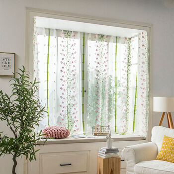 网红免打孔窗纱纱帘蝴蝶帘罗马帘飘窗升降客厅遮光窗帘纱成品卧室粉色