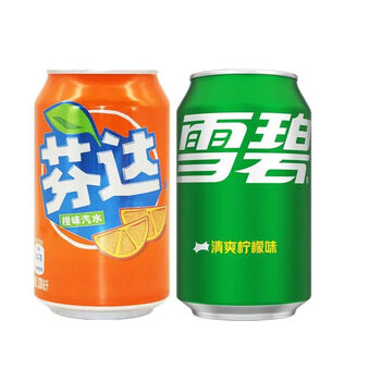 云舵330ml听易拉罐雪碧芬达碳酸汽水混合饮料组合装罐装可乐芬达雪