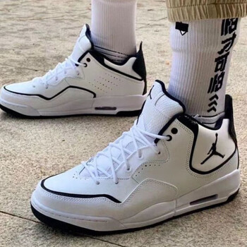 弹飞马aj23篮球鞋男courtside气垫鞋女鞋aj23小藤原浩运动鞋黑白紫色