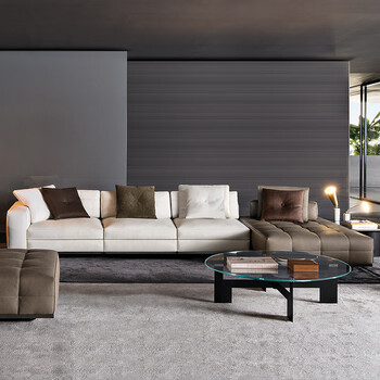 知岸minotti高档沙发 意式简约客厅大户型别墅沙发棉麻布艺劳伦斯沙发