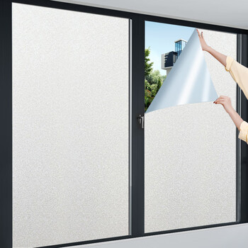 贴膜卫生间浴室移门窗户贴防窥窗花纸防晒隔热隐私玻璃膜防爆膜带胶白