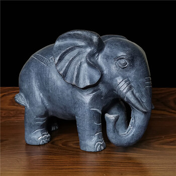 石雕大象石象青石门墩吸水象象家用酒店门口摆件 长25宽12高16cm吸水