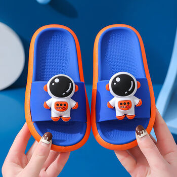 儿童拖鞋夏季新款卡通宇航员男童浴室防滑软底休闲外穿沙滩鞋宝蓝色